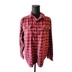 Columbia Red Plaid Long Sleeve Button Down Collared Regular Fit Size M Outdoor